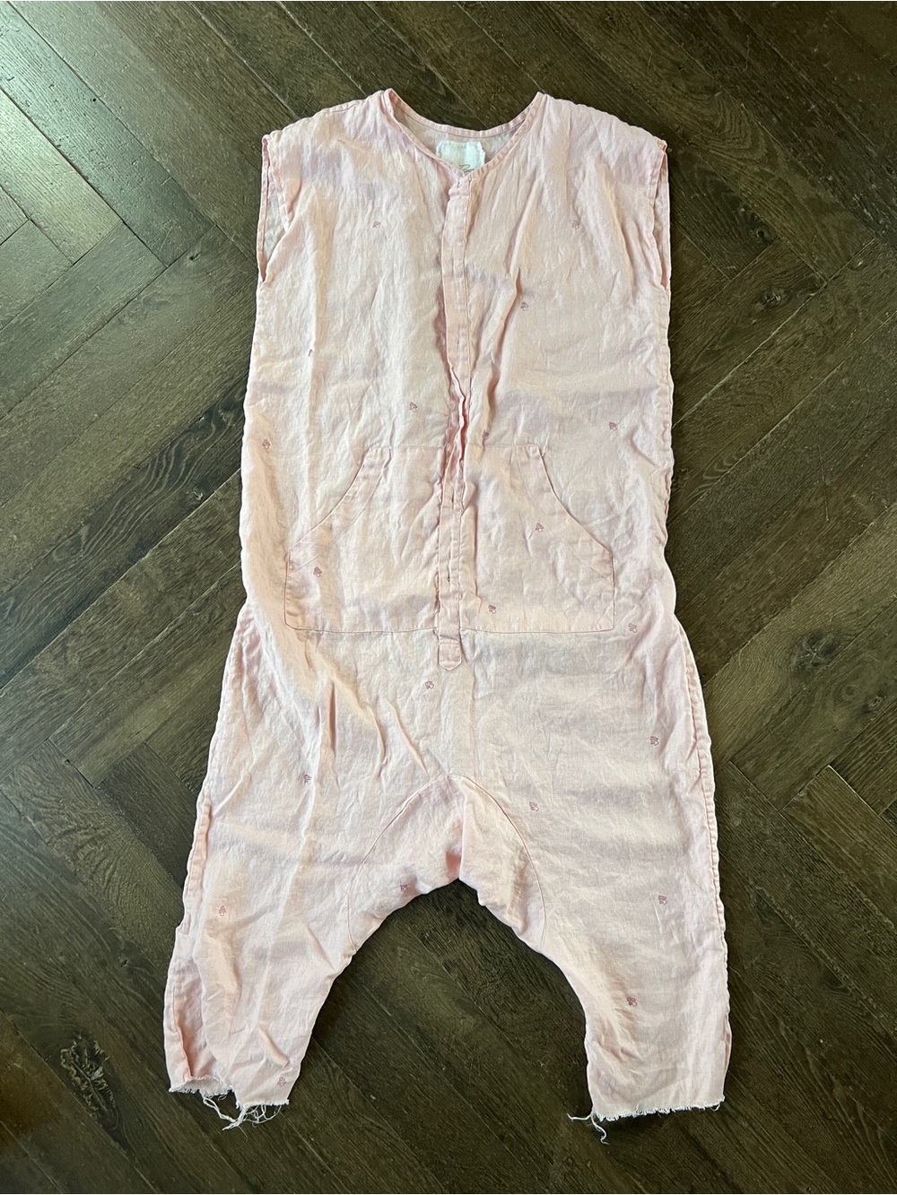 Relaxed Pink Linen Jumpsuit